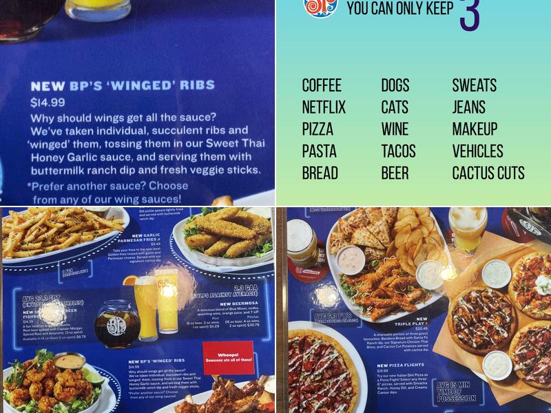 Boston Pizza Menu