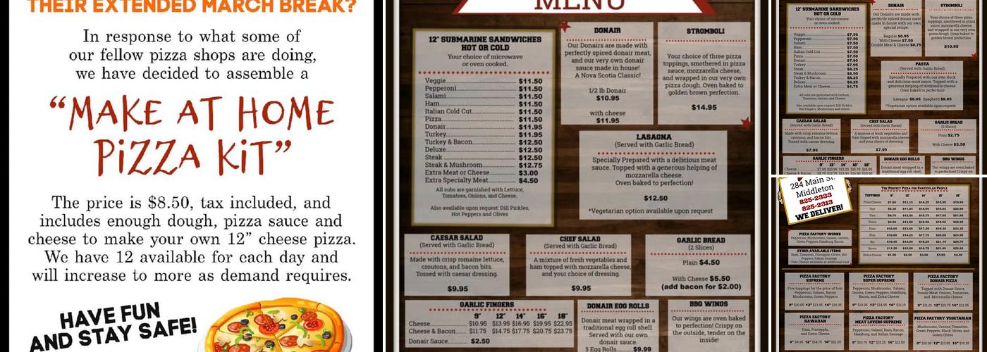 Pizza Factory Menu