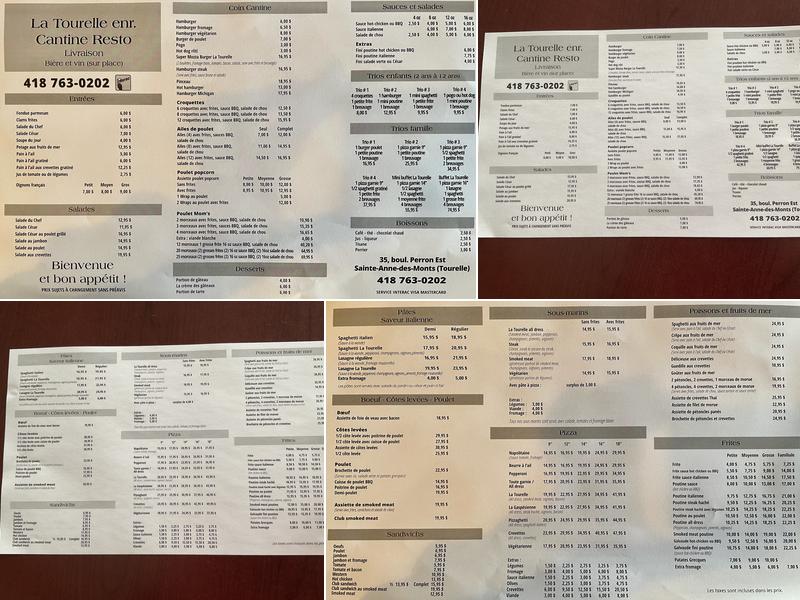 Resto Cantine LaTourelle Menu