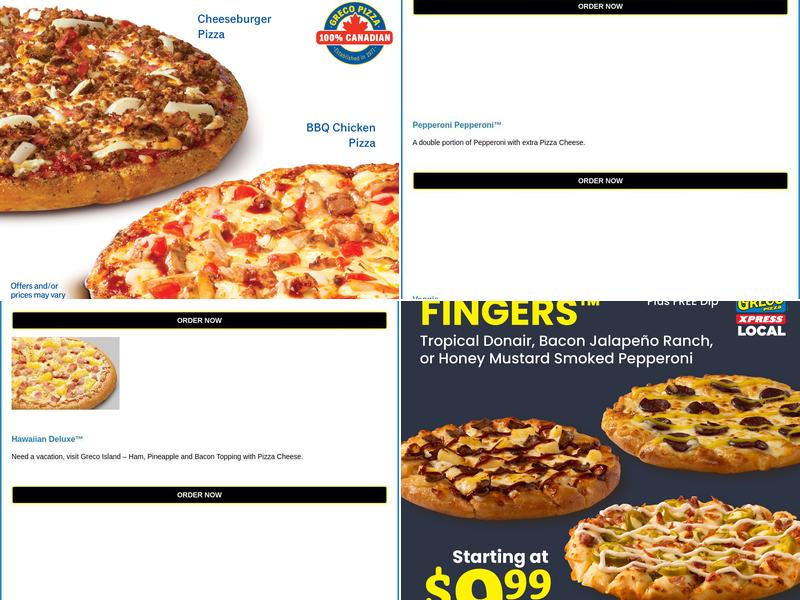 Greco Pizza Xpress Menu