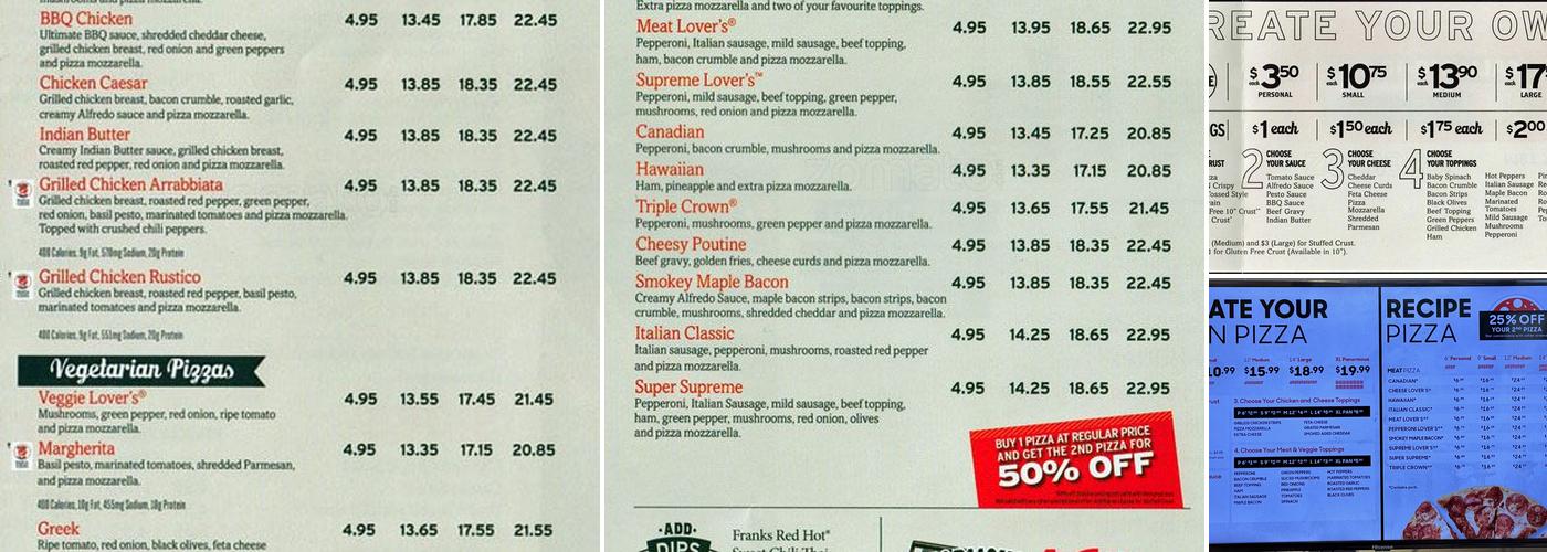 Pizza Hut Cloverdale Menu