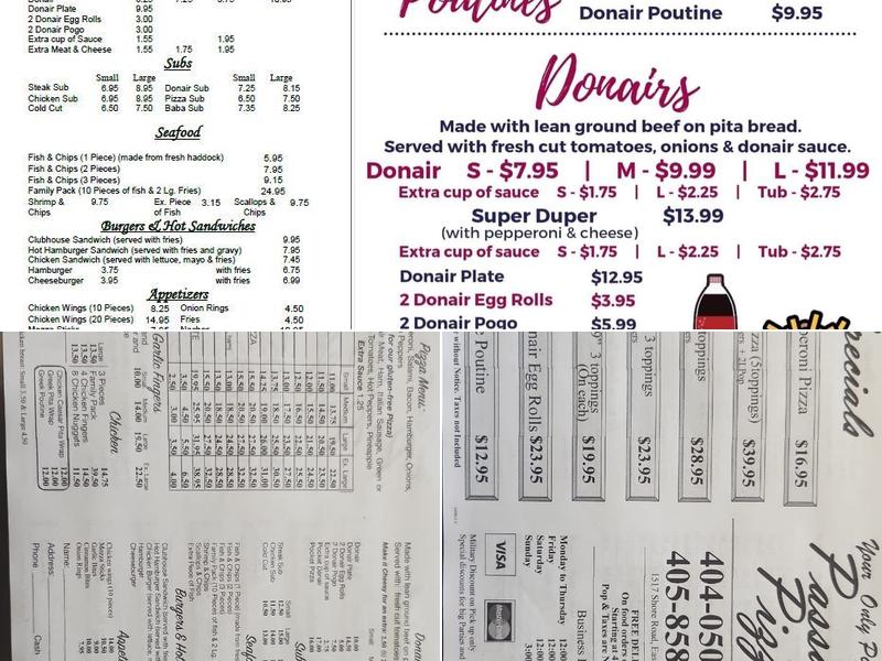 Passage Pizza Menu