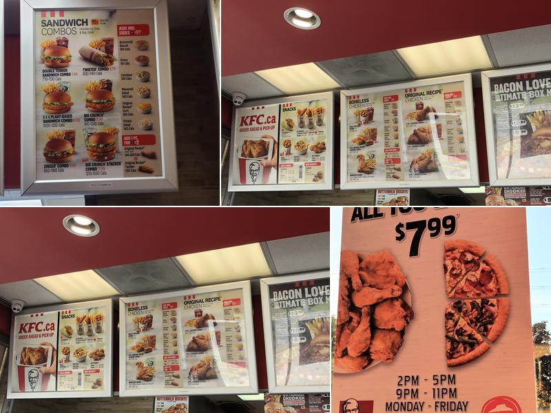 KFC Menu