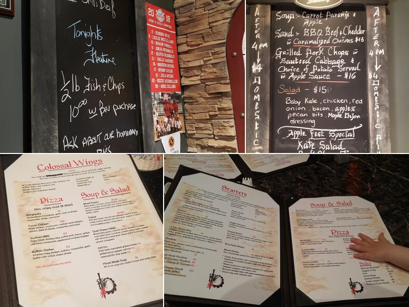 The Dragon Sports Bar. Menu