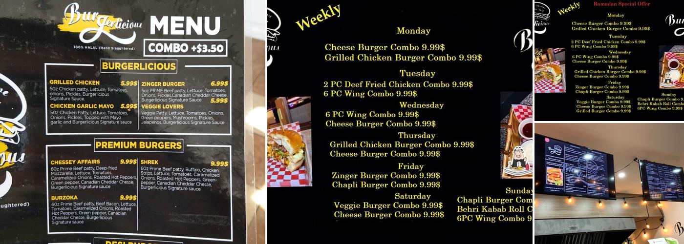 Burgerlicious Menu