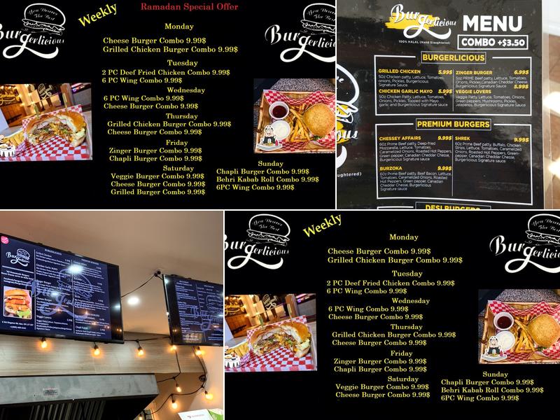Burgerlicious Menu