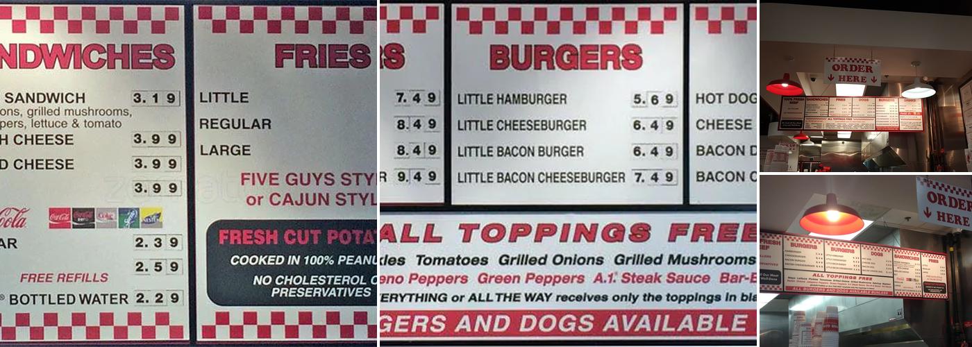 Five Guys Menu