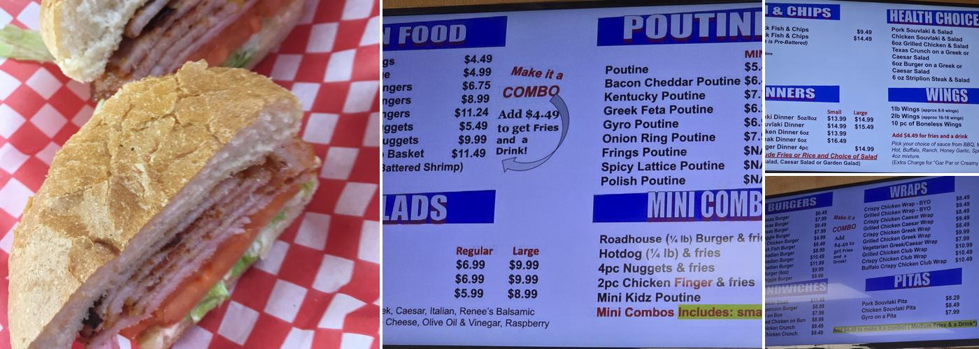 Texas Burger & Pizza Menu