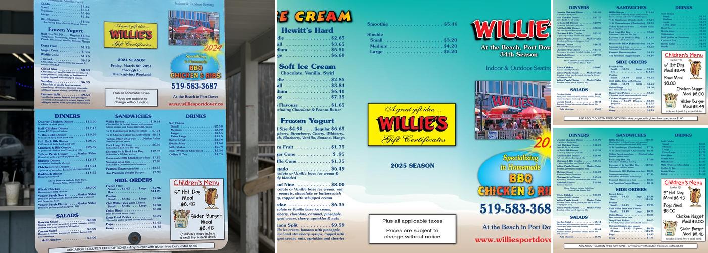 Willie's Menu