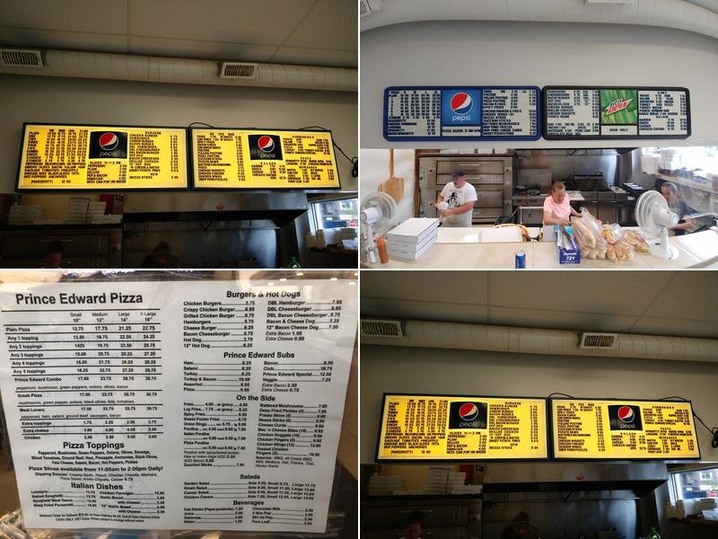 Prince Edward pizza Menu