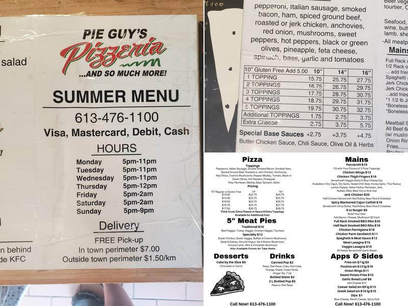 Pie Guy's Pizzeria Menu