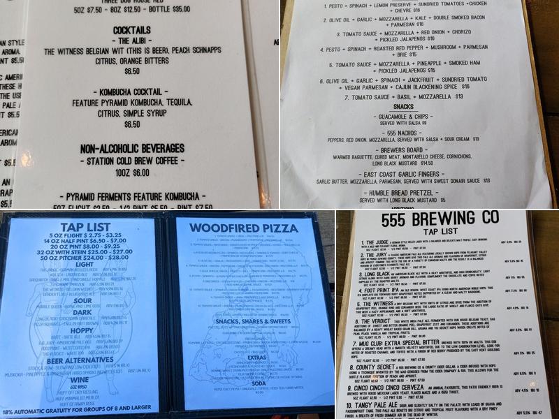 555 Brewing Co Menu