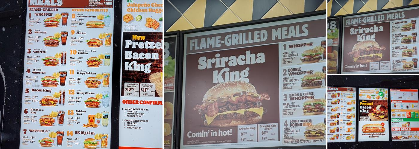 Burger King Menu