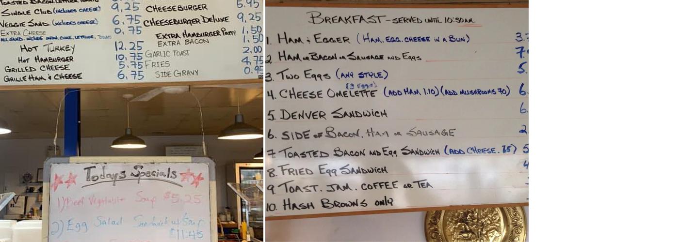 Beans Restaurant Menu