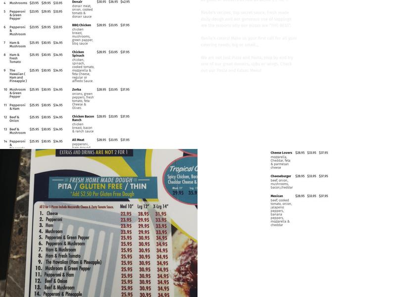 Basile's 2 for 1 Menu