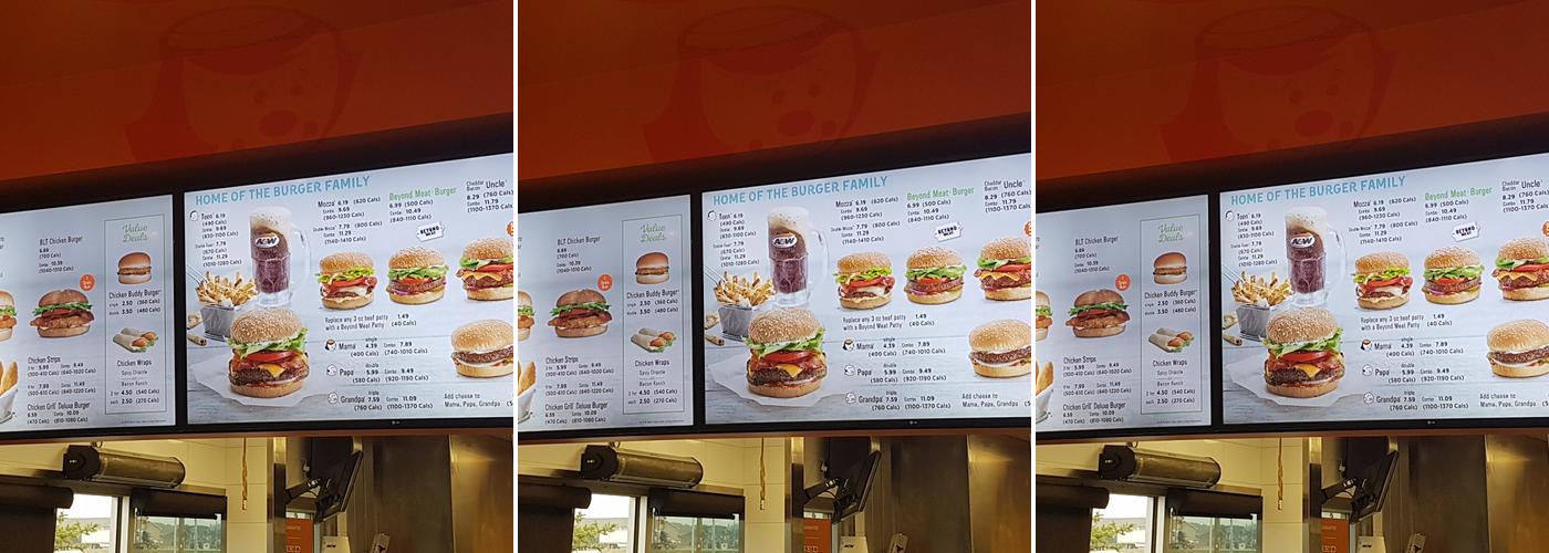 A&W Canada Menu