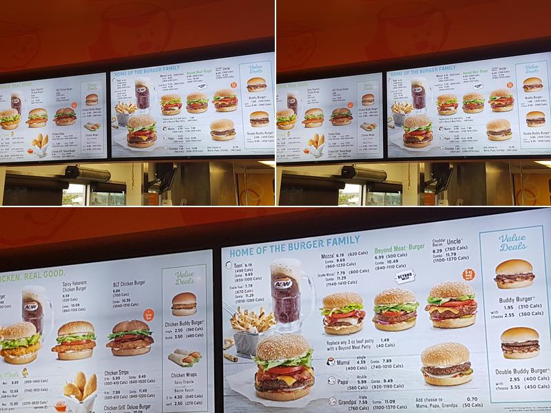 A&W Canada Menu