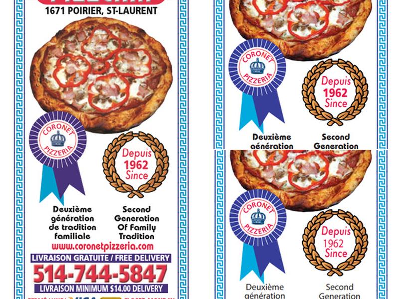 Coronet Pizza Menu