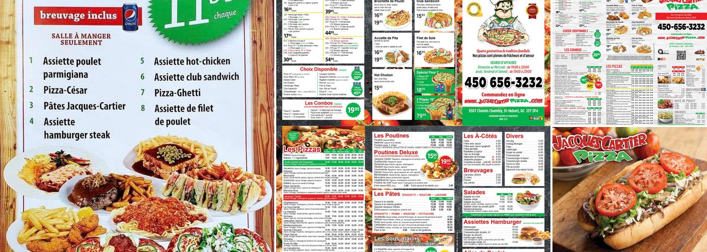 Jacques Cartier Pizza - St-Hubert Menu
