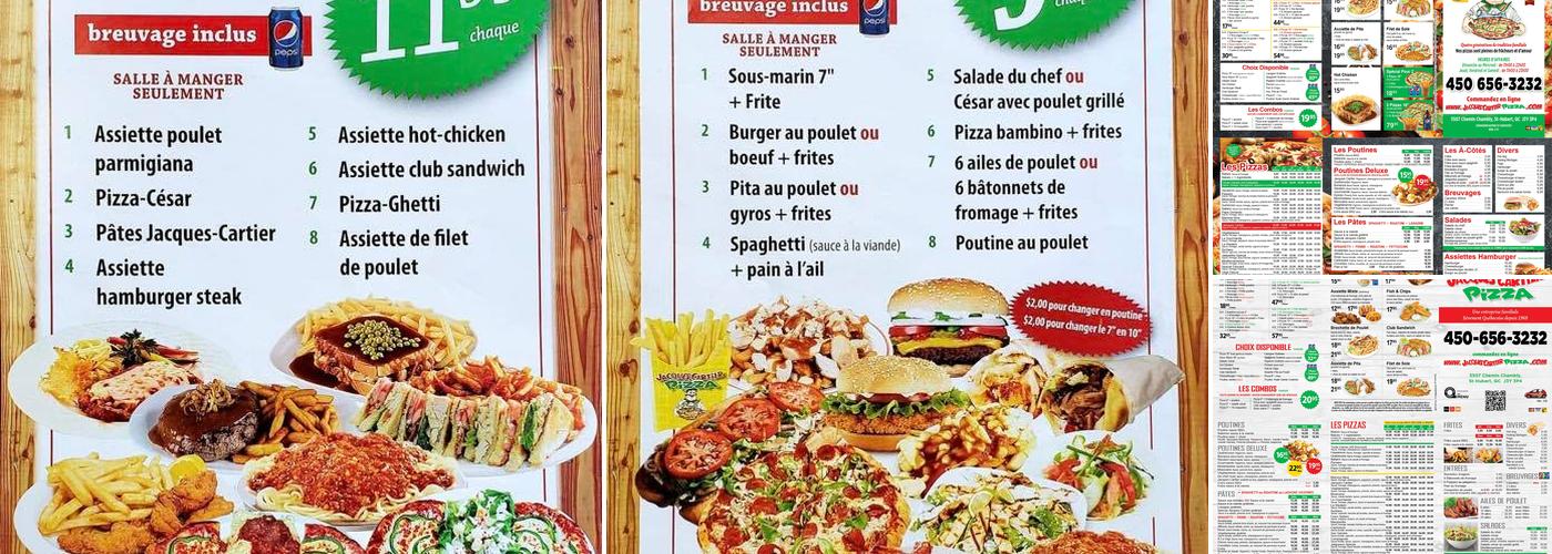 Jacques Cartier Pizza - St-Hubert Menu