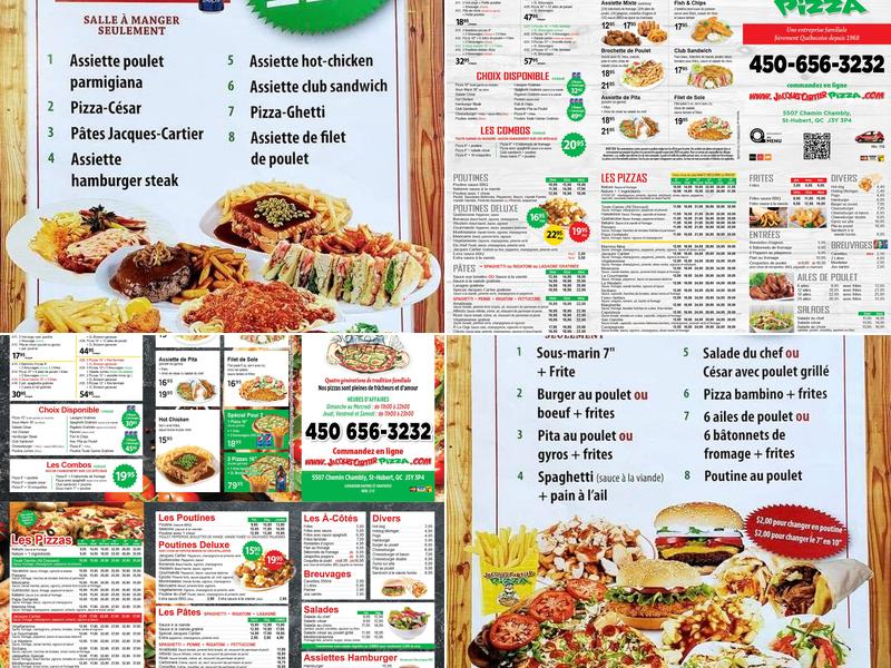 Jacques Cartier Pizza - St-Hubert Menu