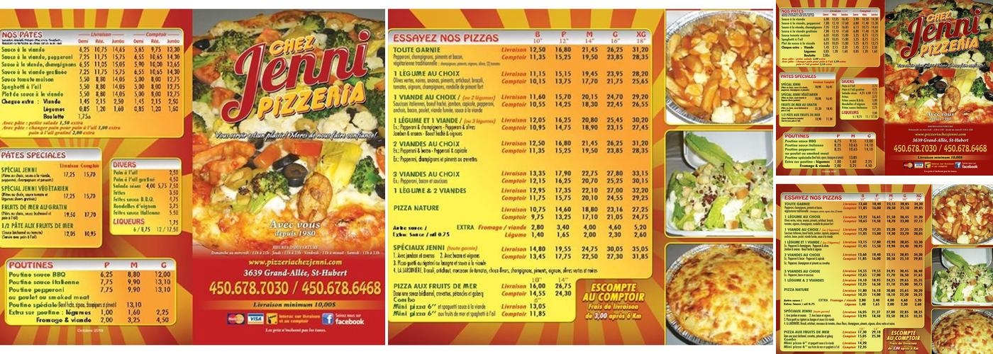 Chez Jenni Pizzeria Menu