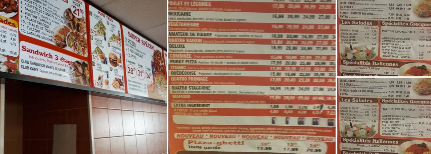 Pizza Kamy Menu