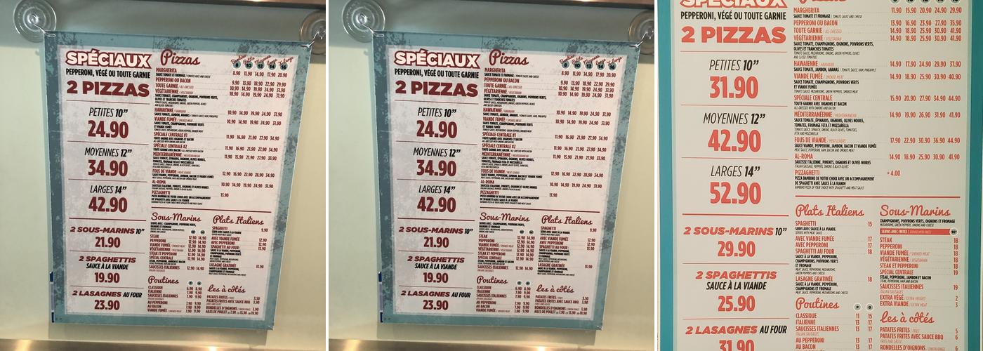 Restaurant Centrale Pizzeria Menu