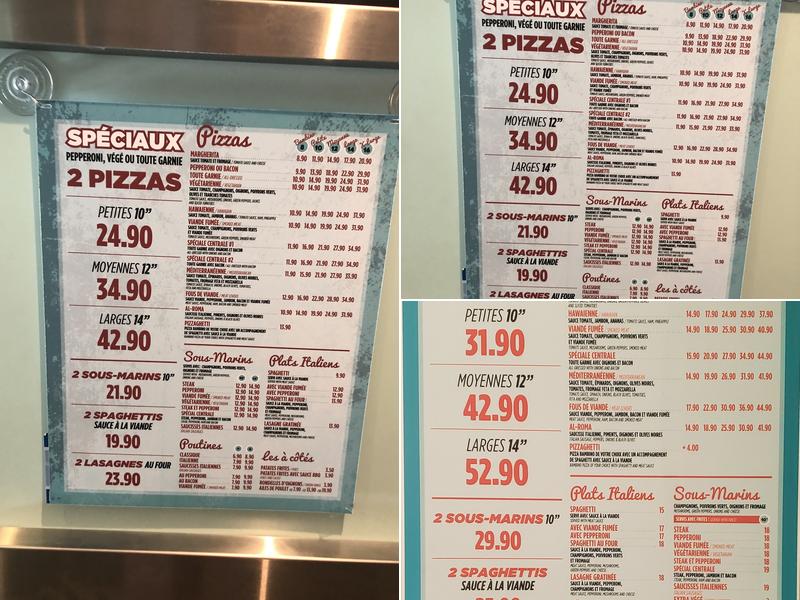 Restaurant Centrale Pizzeria Menu