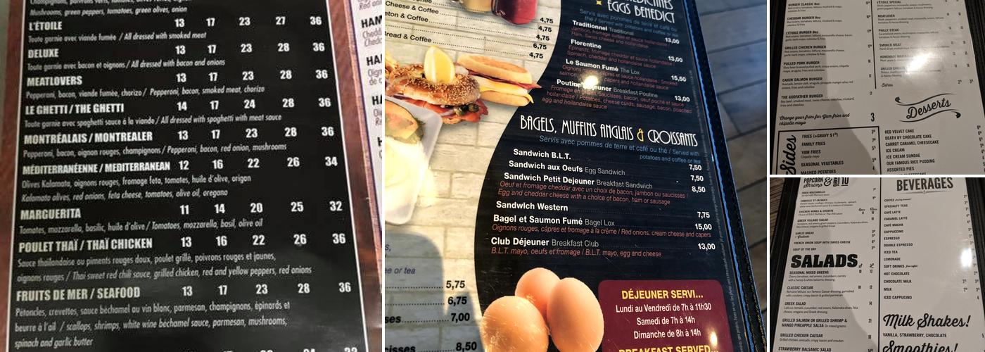 Restaurant L'Etoile-Pincourt Menu