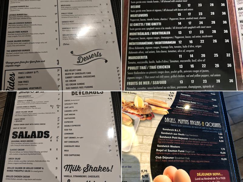 Restaurant L'Etoile-Pincourt Menu