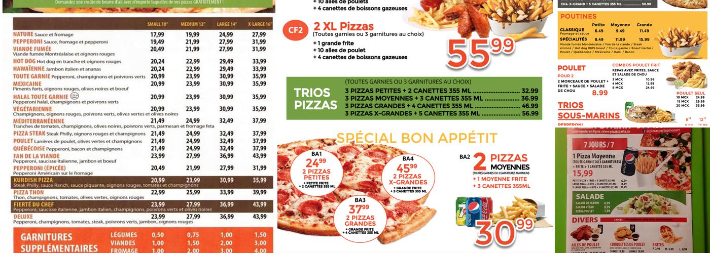 Pizza Sparta Menu