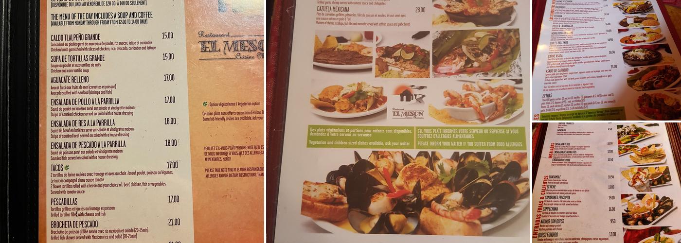 El Meson Menu