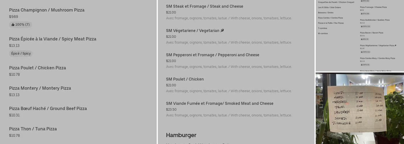 Pizza Mory's Menu