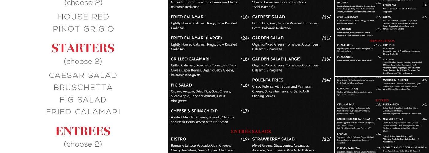 Stonefire Menu