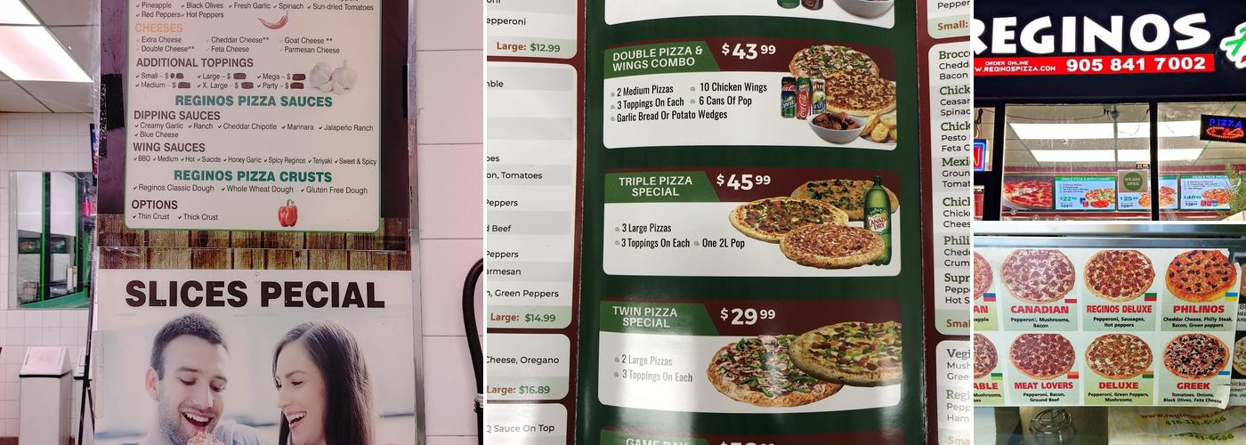 Reginos Pizza Aurora Menu