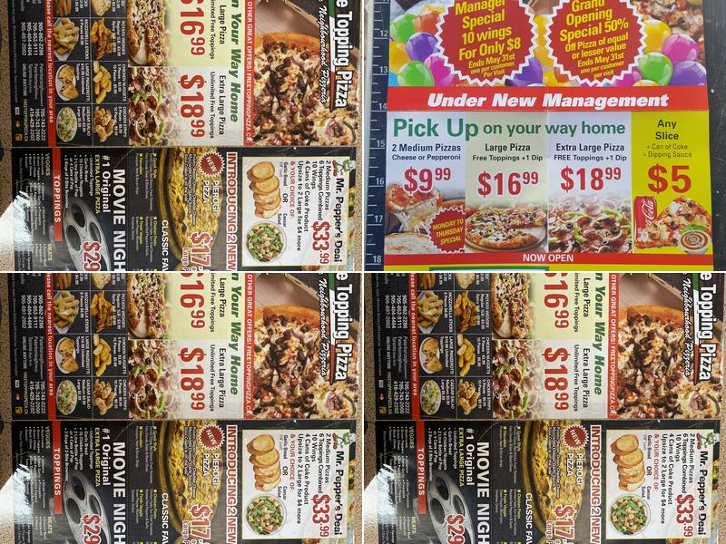 Free Topping Pizza Menu