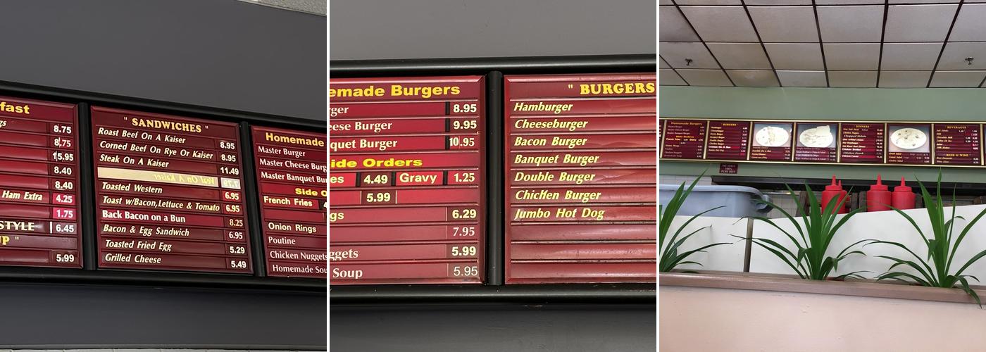Master Burger Menu