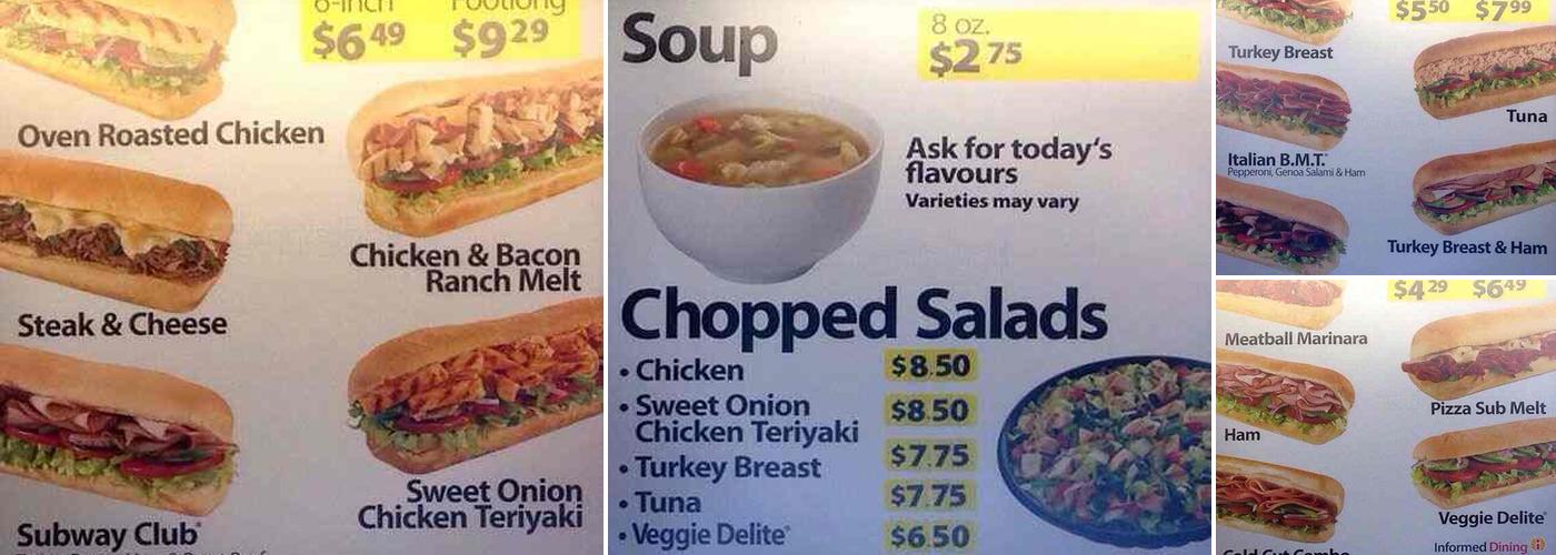 Subway Menu