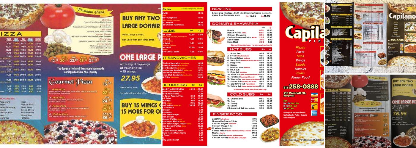 Capilano Pizzeria Menu