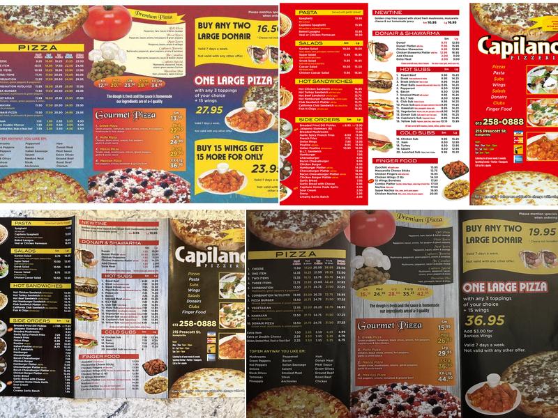 Capilano Pizzeria Menu