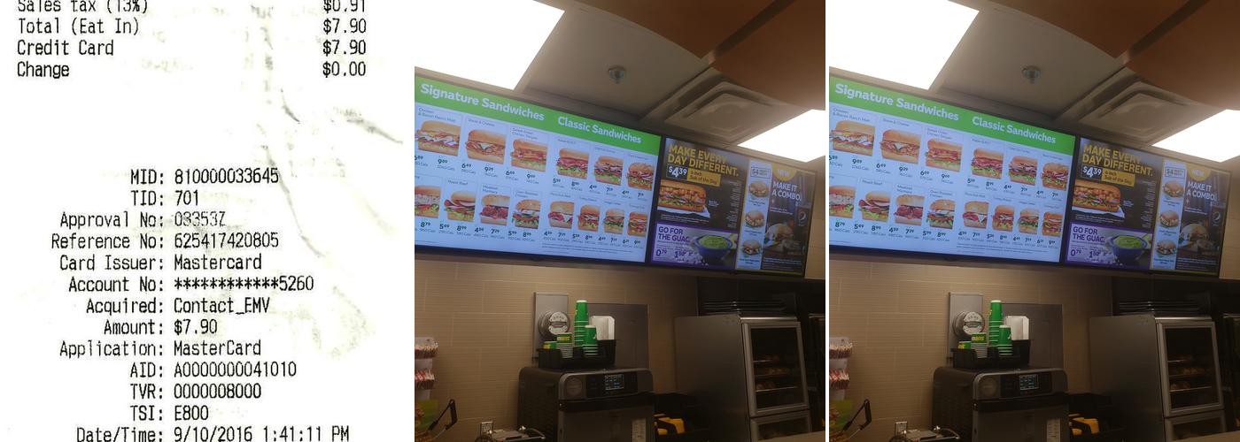 Subway Menu