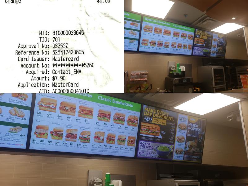 Subway Menu