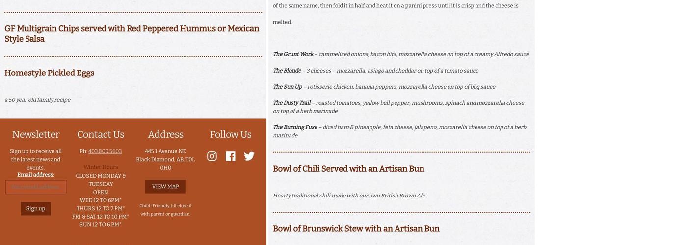 Hard Knox Brewery Menu