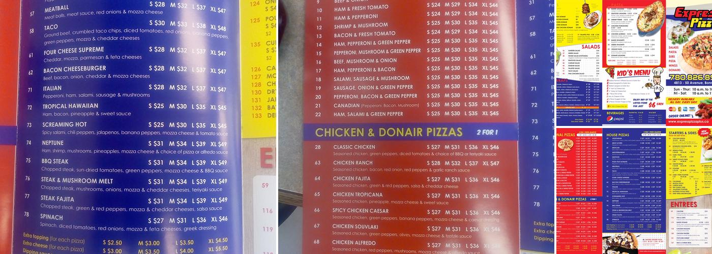 Express Pizza Plus Menu