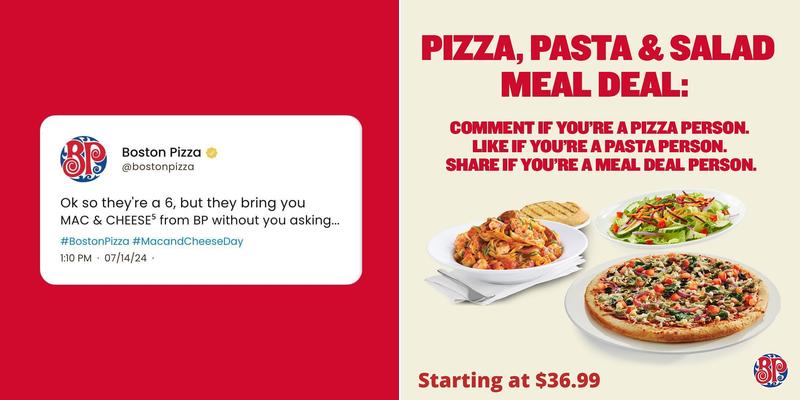 Boston Pizza Menu