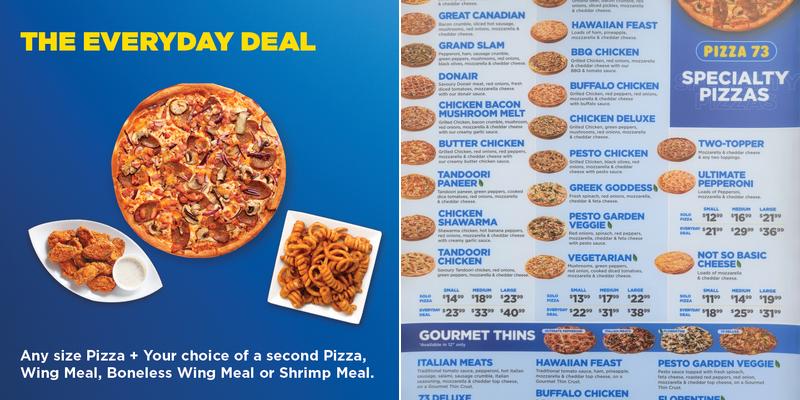 Pizza 73 Menu
