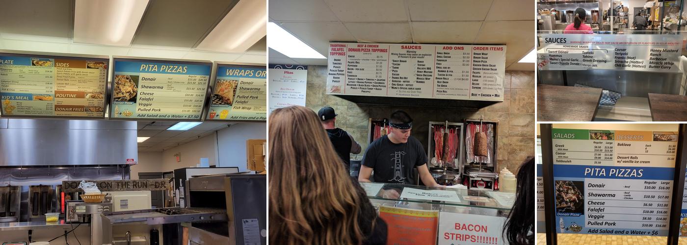 Donair On The Run Menu