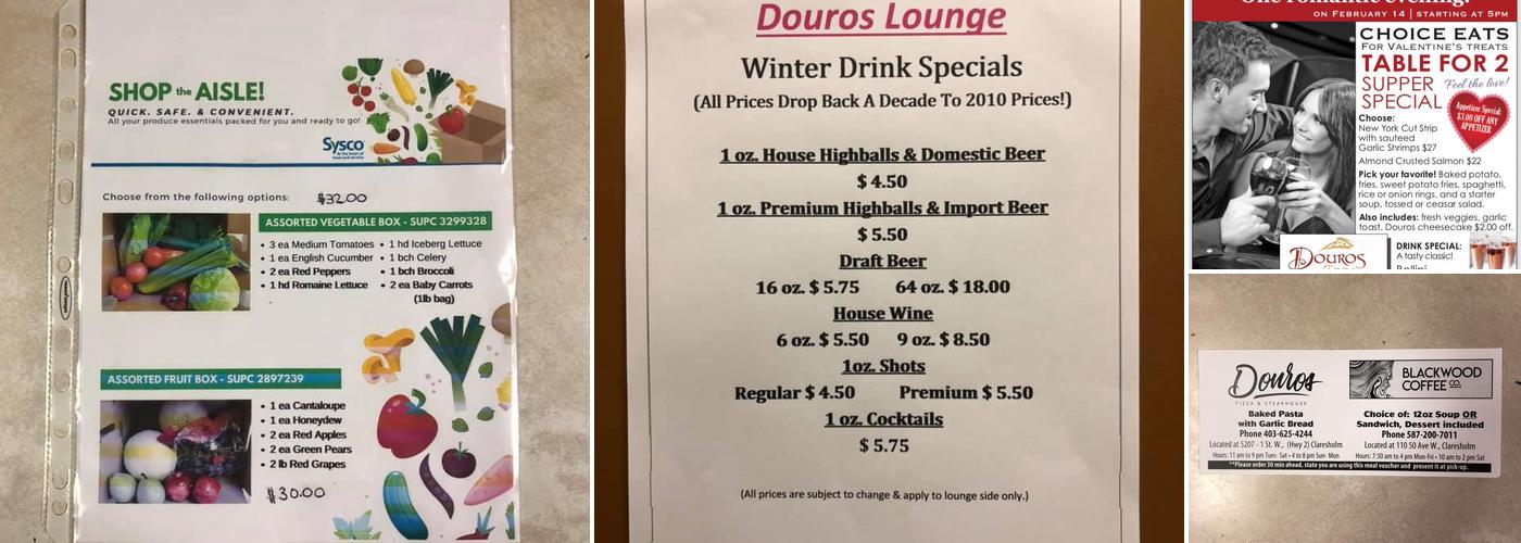 Douros Pizza & Steak House & Lounge Menu