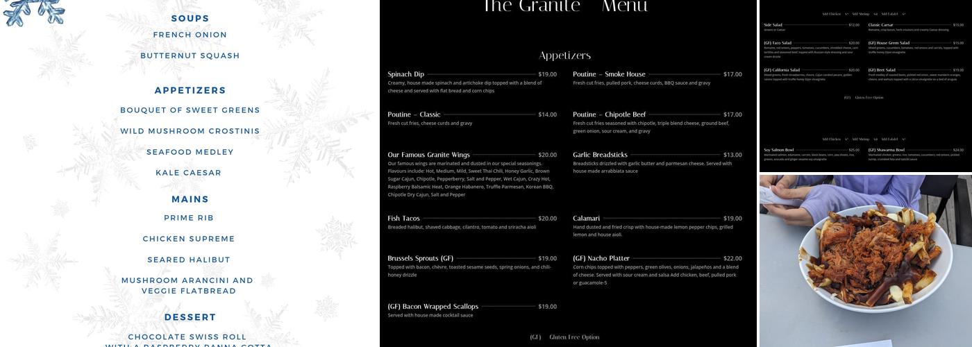 The Granite Menu